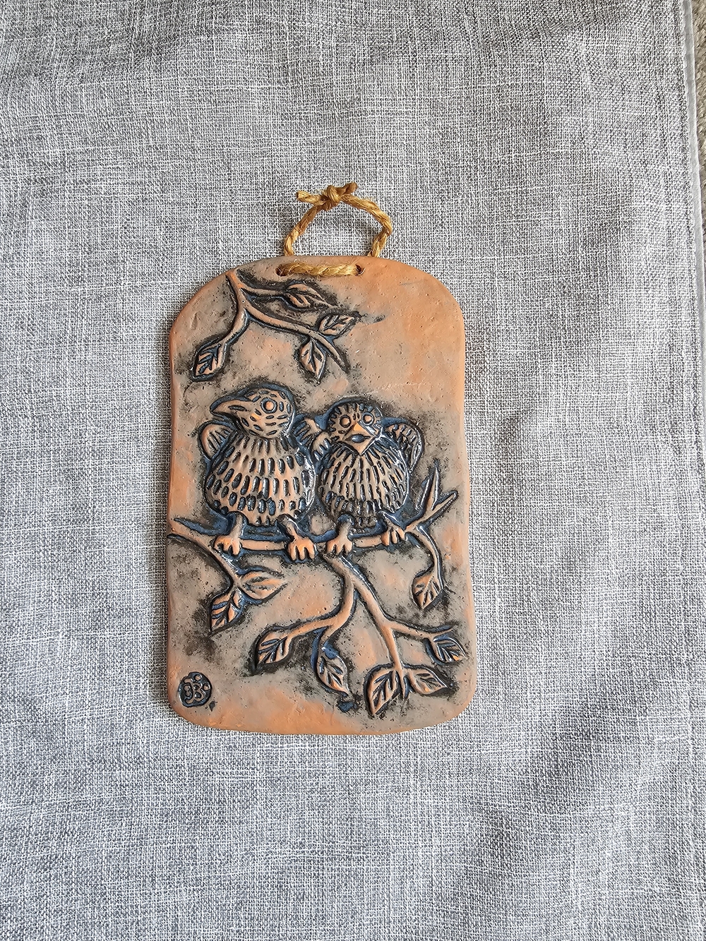 Handcrafted Ceramic Bird Wall Plaque - Decorative Bird Art